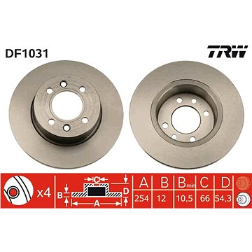 

TRW Brzdový kotouč DF1031 sada 2ks