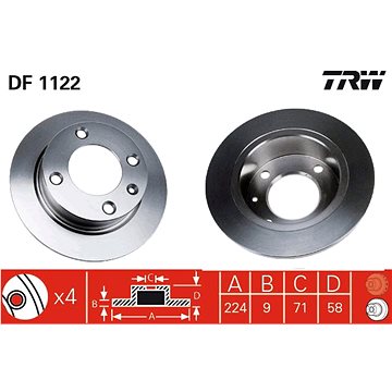 

TRW Brzdový kotouč DF1122 sada 2ks