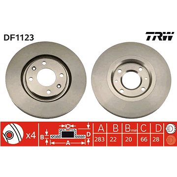 

TRW Brzdový kotouč DF1123 sada 2ks