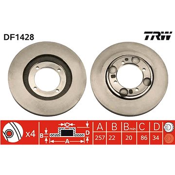 

TRW Brzdový kotouč DF1428 sada 2ks