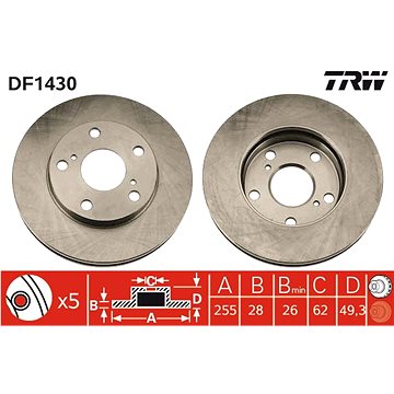 

TRW Brzdový kotouč DF1430 sada 2ks