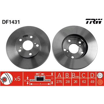 

TRW Brzdový kotouč DF1431 sada 2ks