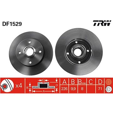 

TRW Brzdový kotouč DF1529 sada 2ks