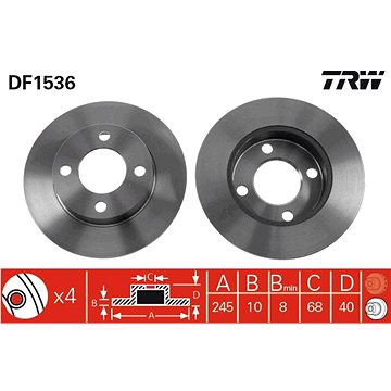 

TRW Brzdový kotouč DF1536 sada 2ks