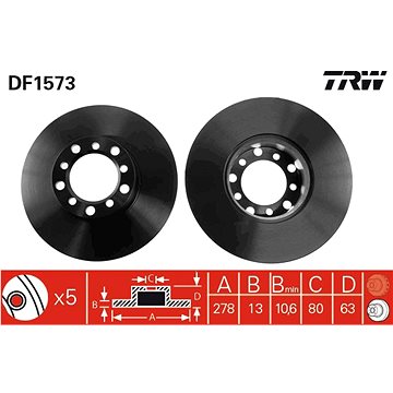 

TRW Brzdový kotouč DF1573 sada 2ks