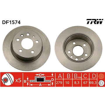 

TRW Brzdový kotouč DF1574 sada 2ks