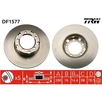 

TRW Brzdový kotouč DF1577 sada 2ks