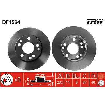 

TRW Brzdový kotouč DF1584 sada 2ks
