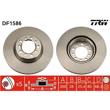 

TRW Brzdový kotouč DF1586 sada 2ks