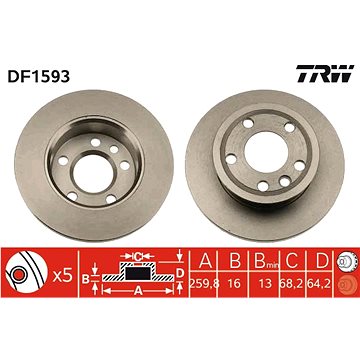 

TRW Brzdový kotouč DF1593 sada 2ks