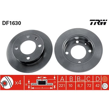 

TRW Brzdový kotouč DF1630 sada 2ks