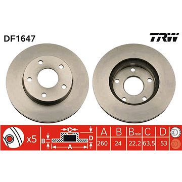 

TRW Brzdový kotouč DF1647 sada 2ks
