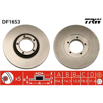 

TRW Brzdový kotouč DF1653 sada 2ks