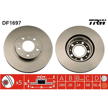 

TRW Brzdový kotouč DF1697 sada 2ks