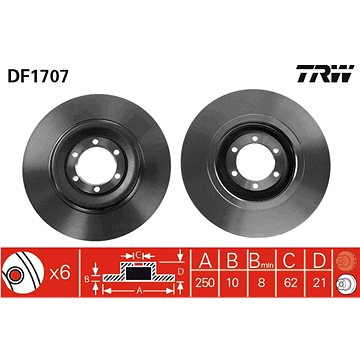 

TRW Brzdový kotouč DF1707 sada 2ks