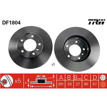 

TRW Brzdový kotouč DF1804 sada 2ks