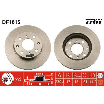 

TRW Brzdový kotouč DF1815 sada 2ks