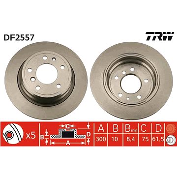 

TRW Brzdový kotouč DF2557 sada 2ks