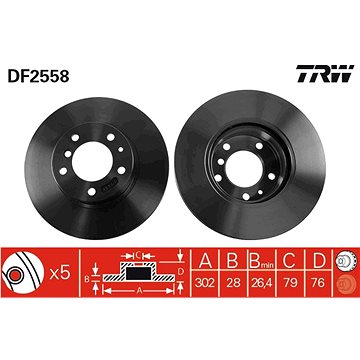 

TRW Brzdový kotouč DF2558 sada 2ks