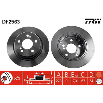 

TRW Brzdový kotouč DF2563 sada 2ks