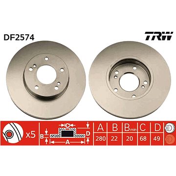 

TRW Brzdový kotouč DF2574 sada 2ks