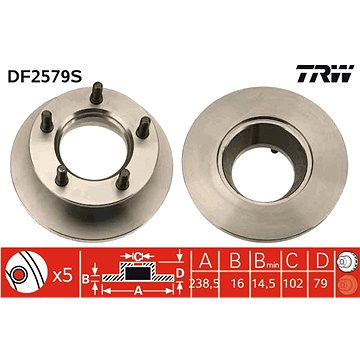 

TRW Brzdový kotouč DF2579S sada 2ks