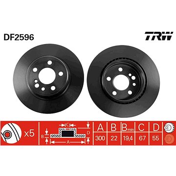 

TRW Brzdový kotouč DF2596 sada 2ks