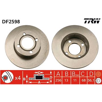 

TRW Brzdový kotouč DF2598 sada 2ks