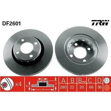 

TRW Brzdový kotouč DF2601 sada 2ks