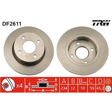 

TRW Brzdový kotouč DF2611 sada 2ks