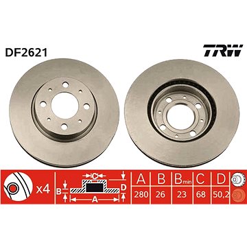 

TRW Brzdový kotouč DF2621 sada 2ks