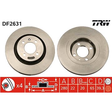 

TRW Brzdový kotouč DF2631 sada 2ks