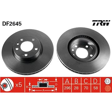 

TRW Brzdový kotouč DF2645 sada 2ks