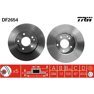 

TRW Brzdový kotouč DF2654 sada 2ks