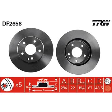 

TRW Brzdový kotouč DF2656 sada 2ks