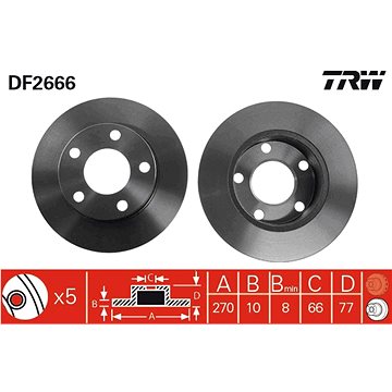 

TRW Brzdový kotouč DF2666 sada 2ks