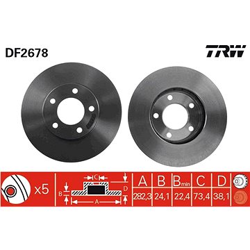 

TRW Brzdový kotouč DF2678 sada 2ks