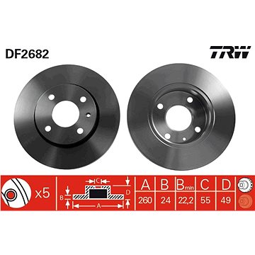 

TRW Brzdový kotouč DF2682 sada 2ks