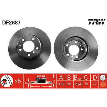 

TRW Brzdový kotouč DF2687 sada 2ks