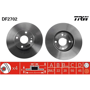 

TRW Brzdový kotouč DF2702 sada 2ks