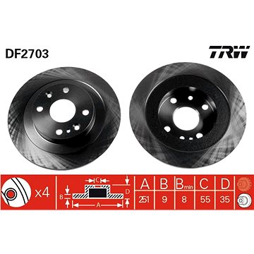 

TRW Brzdový kotouč DF2703 sada 2ks