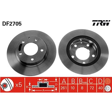 

TRW Brzdový kotouč DF2705 sada 2ks