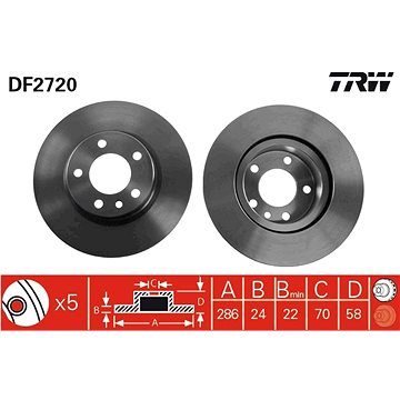 

TRW Brzdový kotouč DF2720 sada 2ks