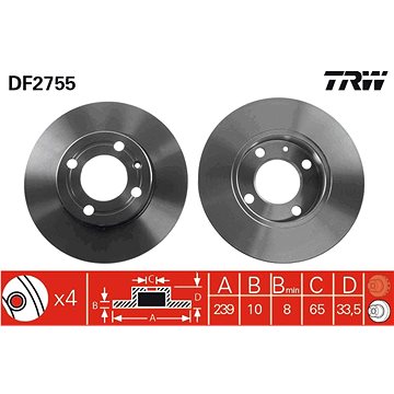 

TRW Brzdový kotouč DF2755 sada 2ks
