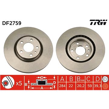 

TRW Brzdový kotouč DF2759 sada 2ks