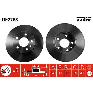 

TRW Brzdový kotouč DF2763 sada 2ks