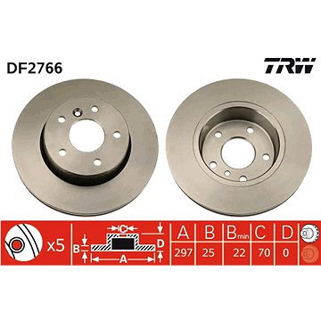 

TRW Brzdový kotouč DF2766 sada 2ks