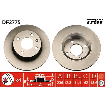 

TRW Brzdový kotouč DF2775 sada 2ks