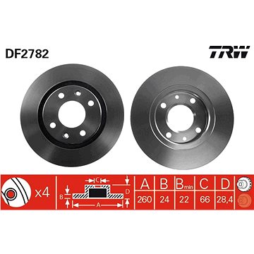 

TRW Brzdový kotouč DF2782 sada 2ks