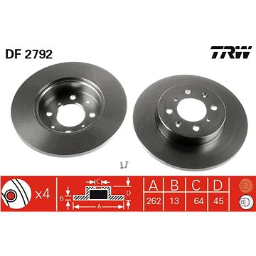 

TRW Brzdový kotouč DF2792 sada 2ks